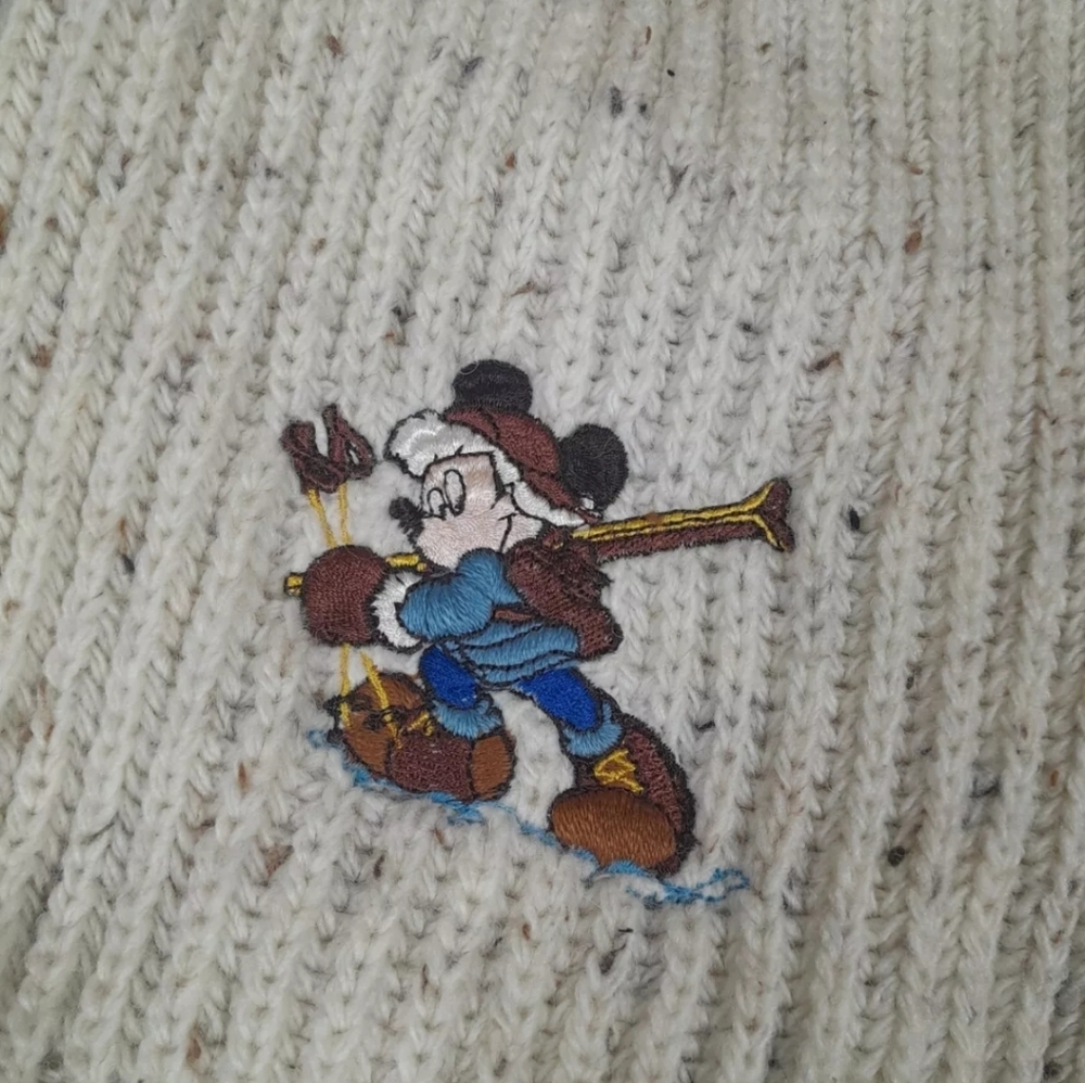 Disneyland Paris Knit Scarf Ski‎ Mickey Mouse Made in Italy 53inx10.5in - Picture 2 of 4